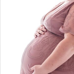 Plus Size, Full length Maternity Maxi Dress - 3x